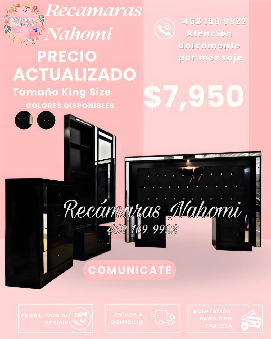 Recámara King Negra Laqueada con Vitrina