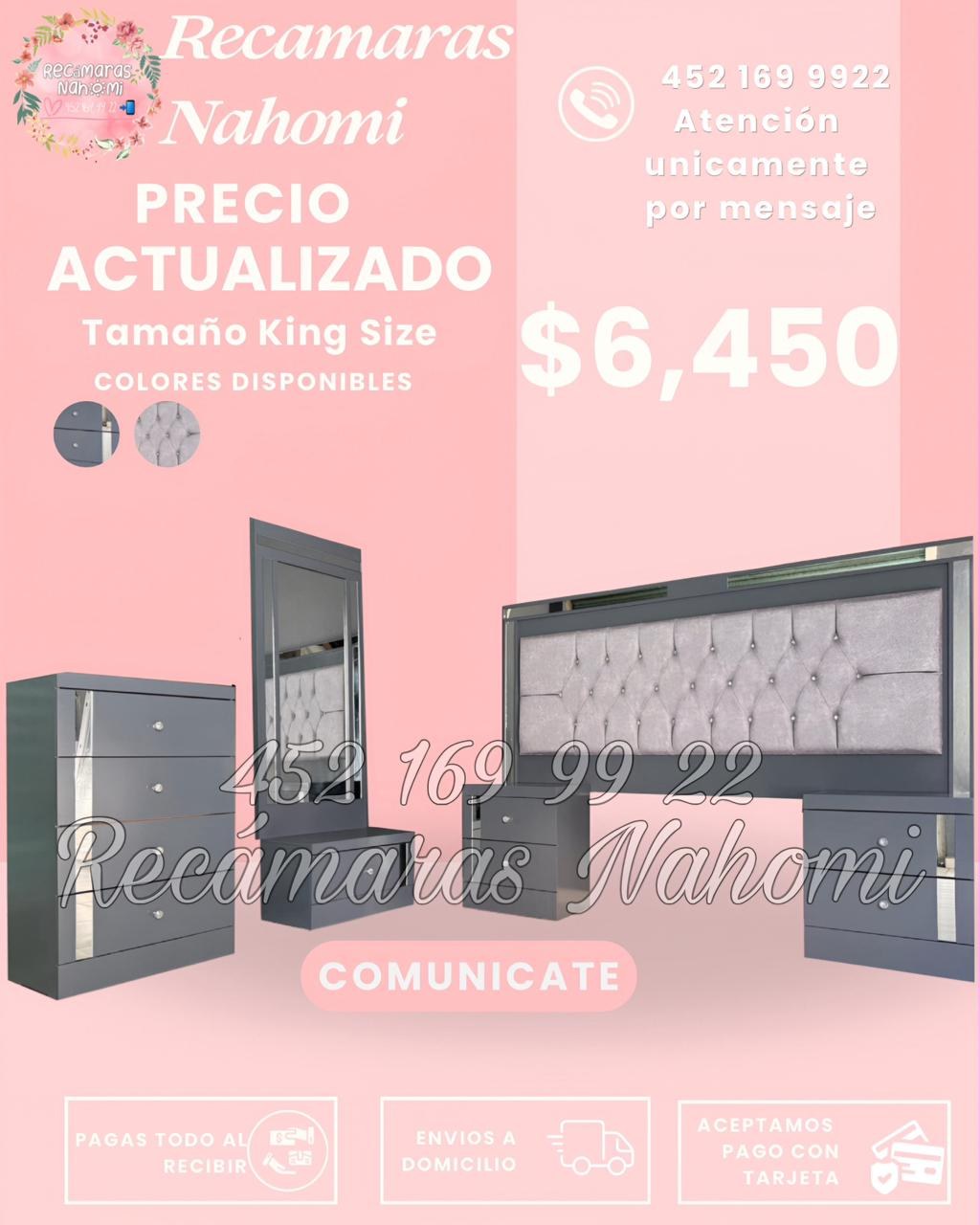 Recámara King Gris Laqueada Capitonada Gris