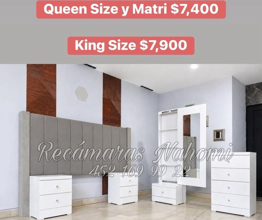 Recámara Canaleada Gris con Muebles Blancos